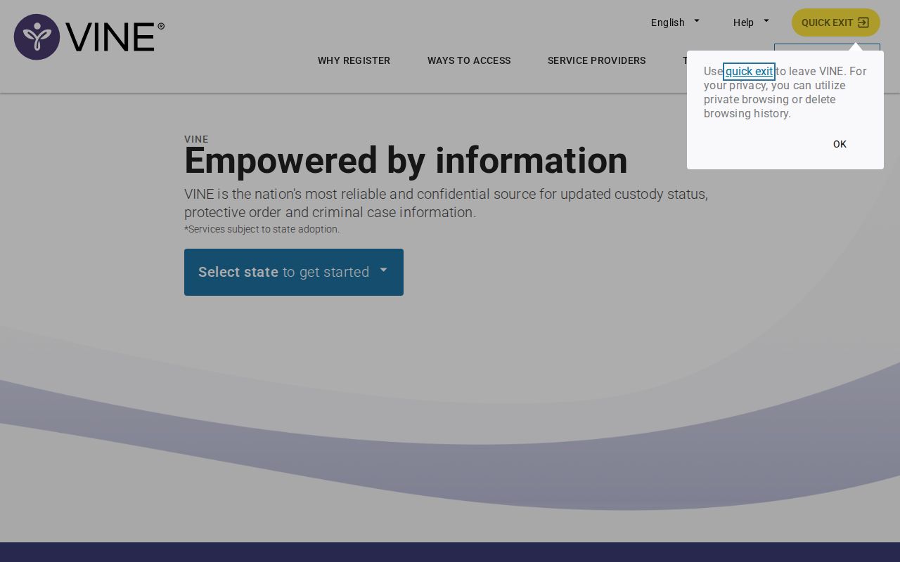 VINELink custody search interface for Kentucky and Perry County